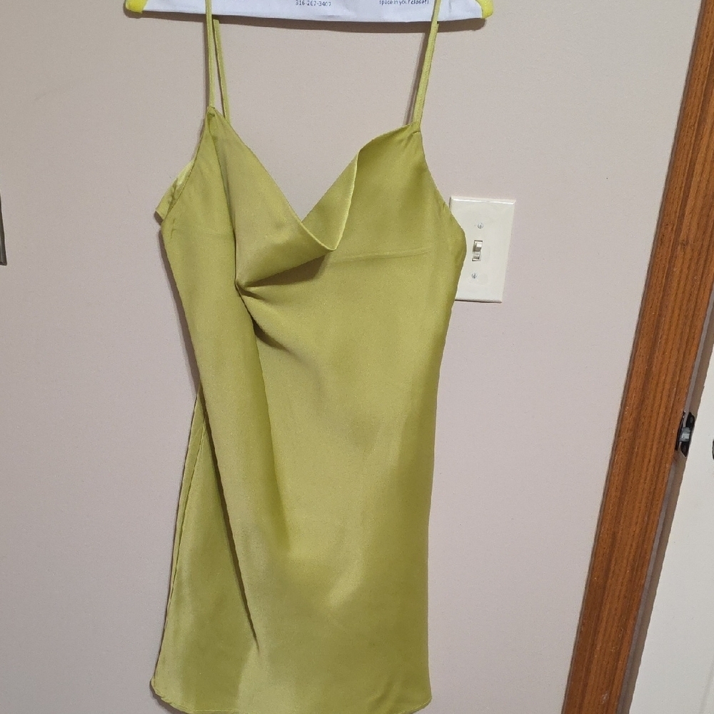 Elegant Lime Green Midi Dress